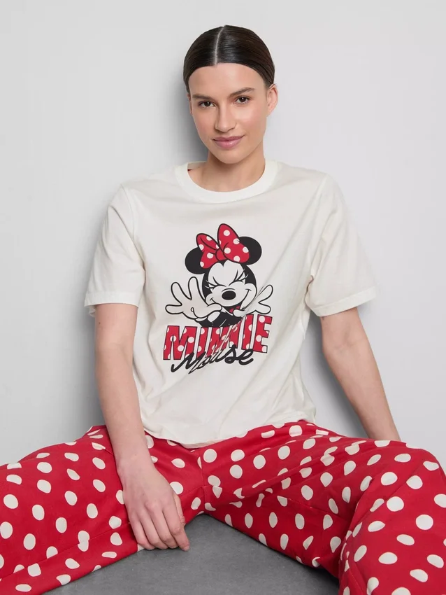 Disneys Minnie Mouse-pysjamaser i bomull med grafisk trykk