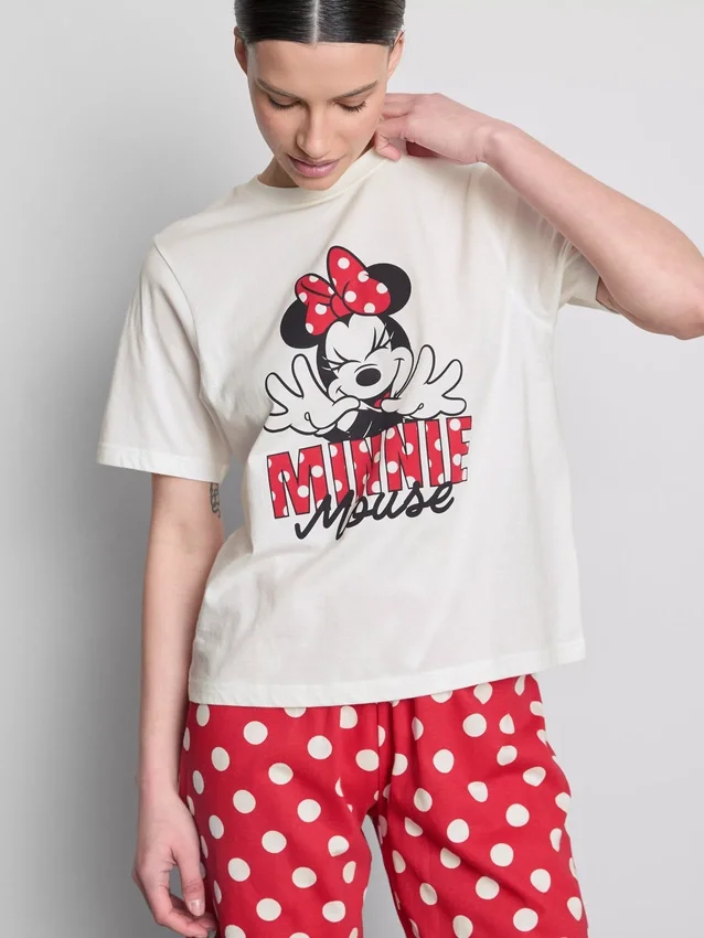 Disneys Minnie Mouse-pysjamaser i bomull med grafisk trykk