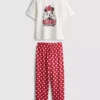Disneys Minnie Mouse-pysjamaser i bomull med grafisk trykk