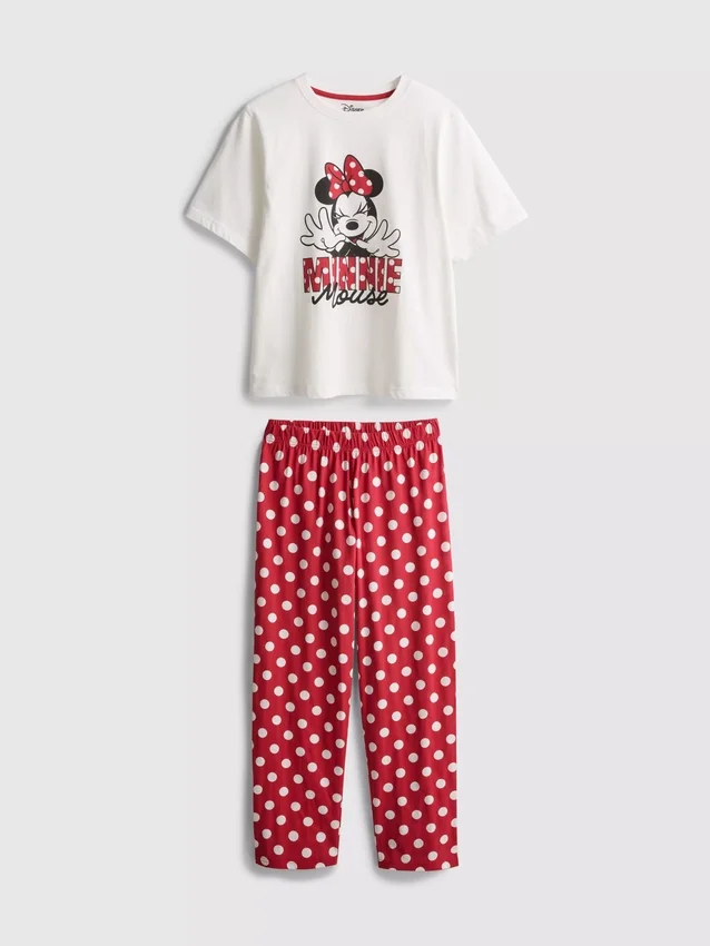 Disneys Minnie Mouse-pysjamaser i bomull med grafisk trykk