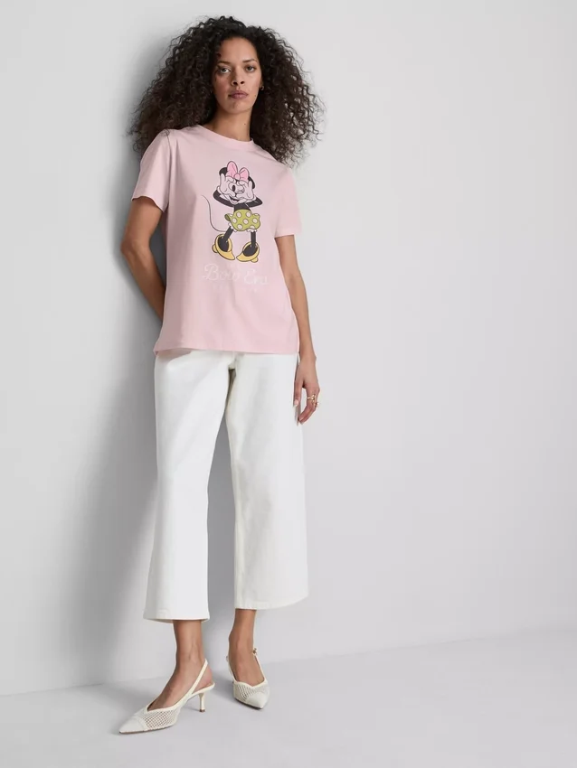 Disneys Minnie Mouse-T-skjorte i bomull med grafisk trykk