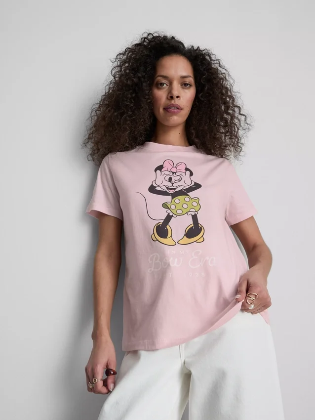 Disneys Minnie Mouse-T-skjorte i bomull med grafisk trykk