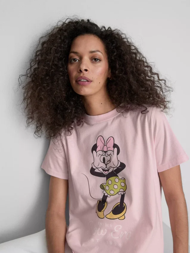 Disneys Minnie Mouse-T-skjorte i bomull med grafisk trykk