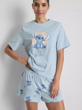 Disneys Stitch-pysjamaser i bomull med grafisk trykk