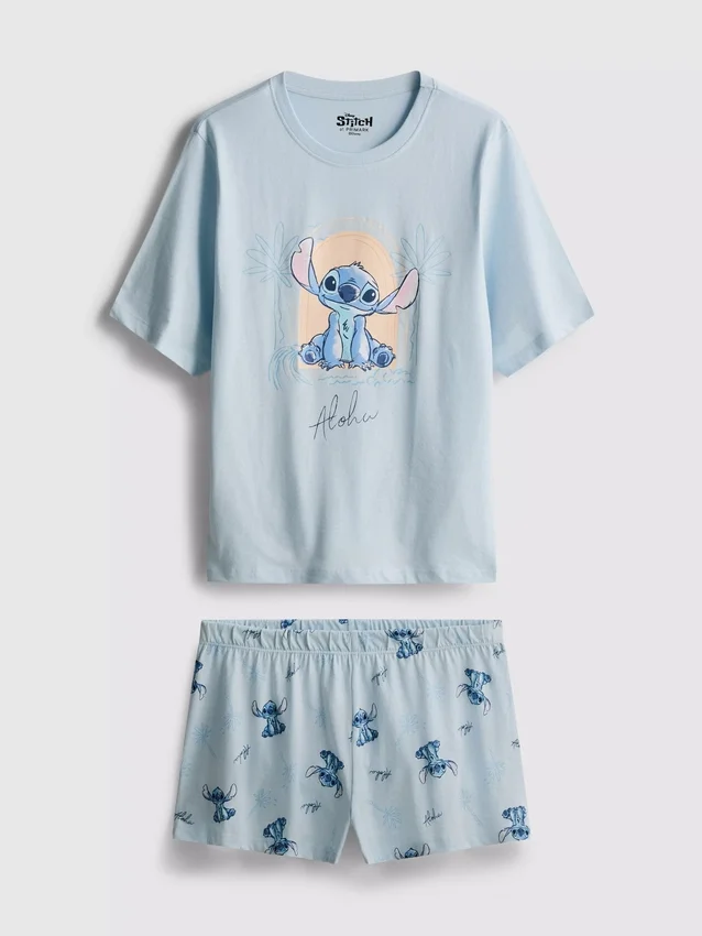 Disneys Stitch-pysjamaser i bomull med grafisk trykk