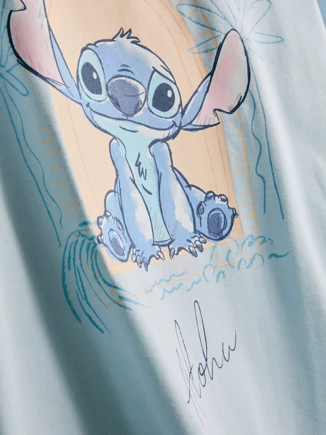 Disneys Stitch-pysjamaser i bomull med grafisk trykk