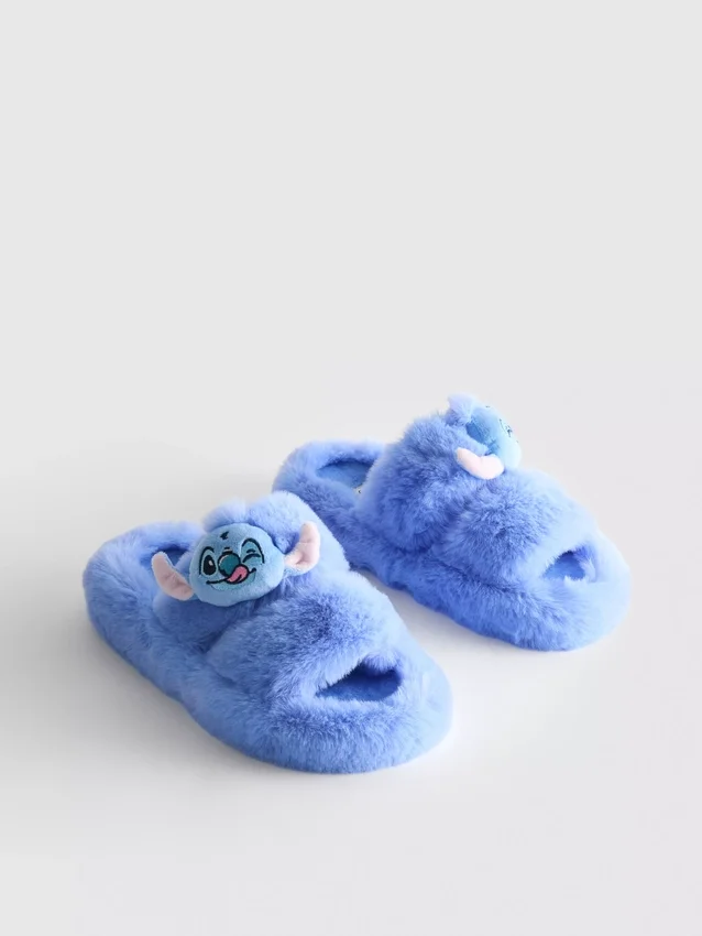 Disneys Stitch-tøfler med to stropper og mykt fôr