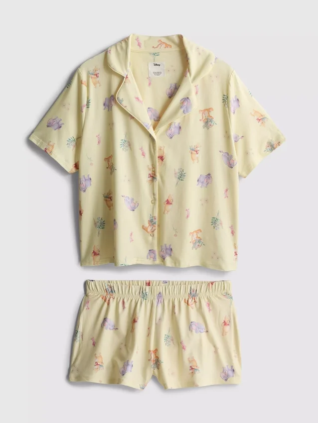 Disneys Winnie the Pooh-pysjamaser med korte bukser i boyfriend-stil