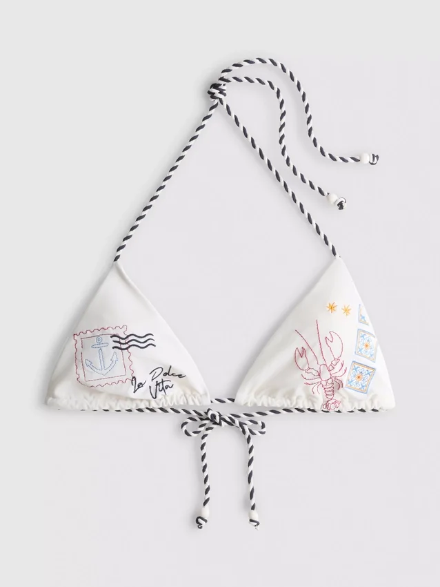 Dolce brodert trekantet bikinitopp