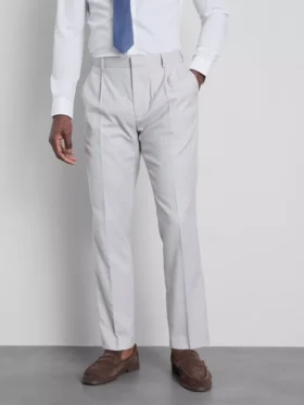 Dressbukser med struktur og normal passform