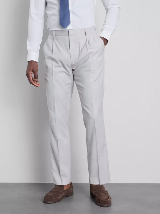 Dressbukser med struktur og normal passform