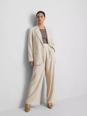 Enradet blazer i linblanding
