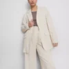 Enradet blazer i linblanding