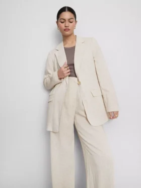 Enradet blazer i linblanding