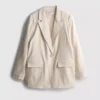 Enradet blazer i linblanding