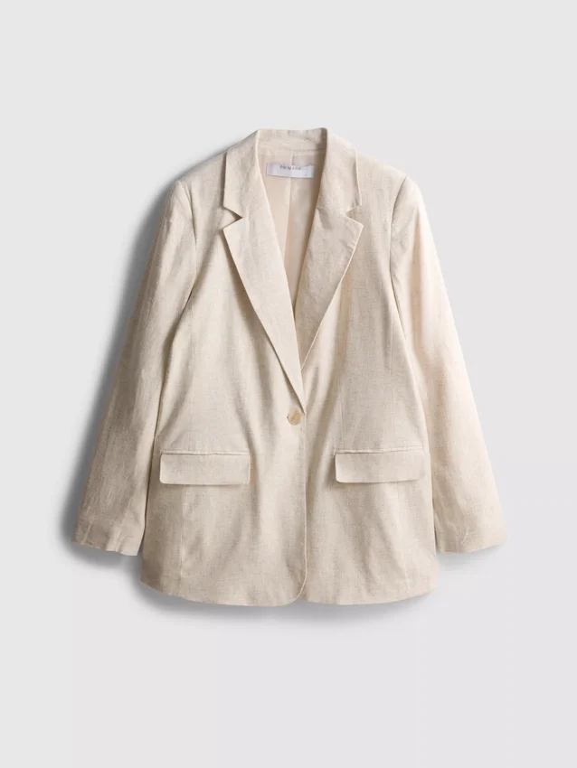 Enradet blazer i linblanding