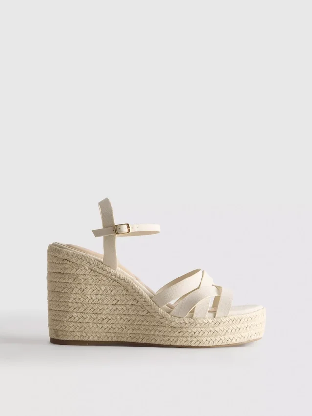 Espadrille-sandaler med kilehæl