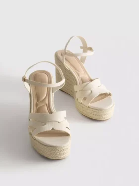 Espadrille-sandaler med kilehæl
