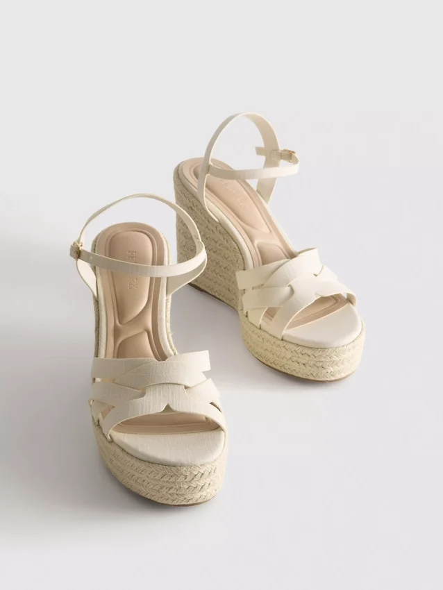 Espadrille-sandaler med kilehæl