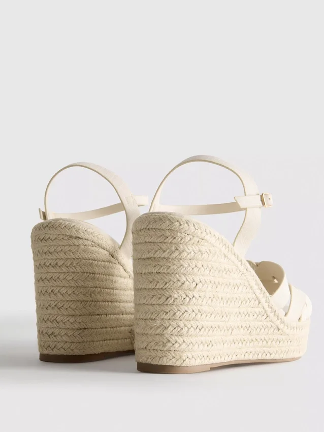 Espadrille-sandaler med kilehæl