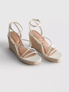 Espadriller med remmer og kilehæl