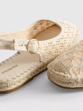 Espadrillesandaler med spenne bak