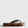 Flatform-flipflops med leopardmønster