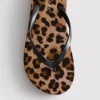 Flatform-flipflops med leopardmønster