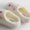 Fleece-tøfler med hjerte