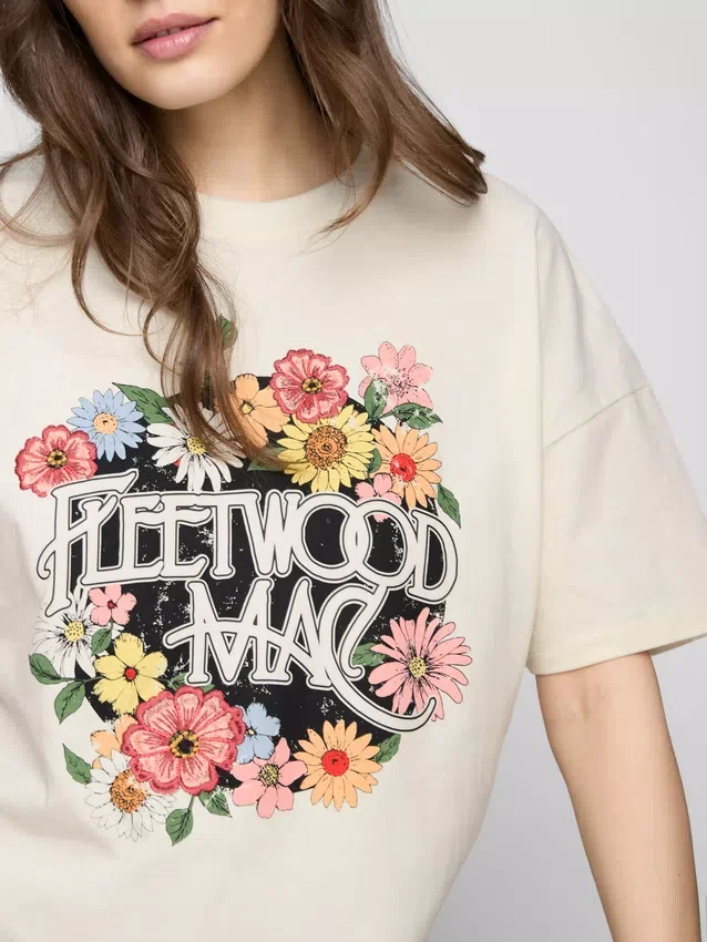 Fleetwood Mac avslappet bomulls-T-skjorte med grafisk trykk