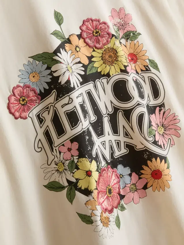 Fleetwood Mac avslappet bomulls-T-skjorte med grafisk trykk