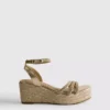 Flettede kilehæl-sandaler