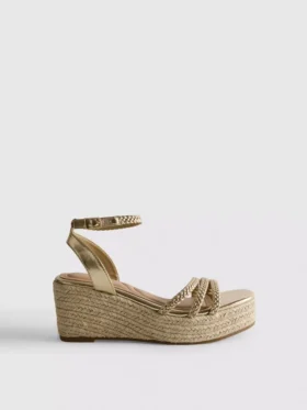 Flettede kilehæl-sandaler