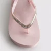 Flip-flops med kilehæl og rhinestones