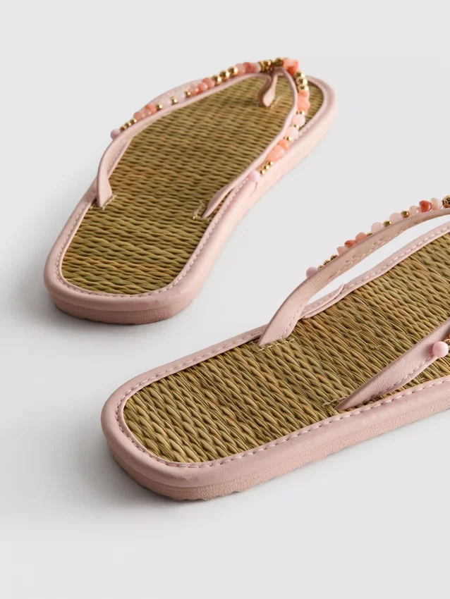 Flip-flops med sjøgress-effekt