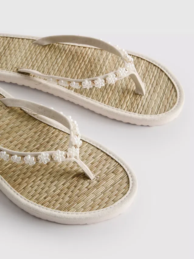 Flip-flops med sjøgress-effekt