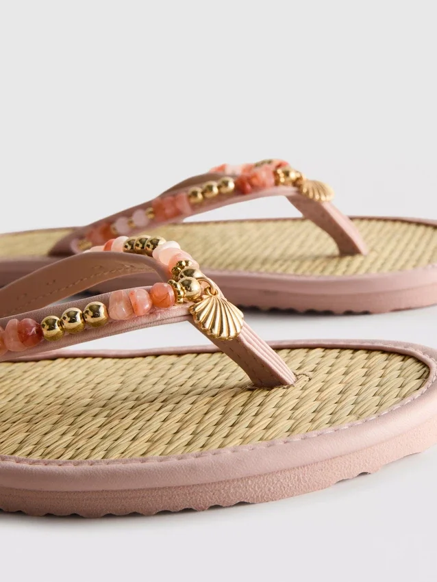Flip-flops med sjøgress-effekt
