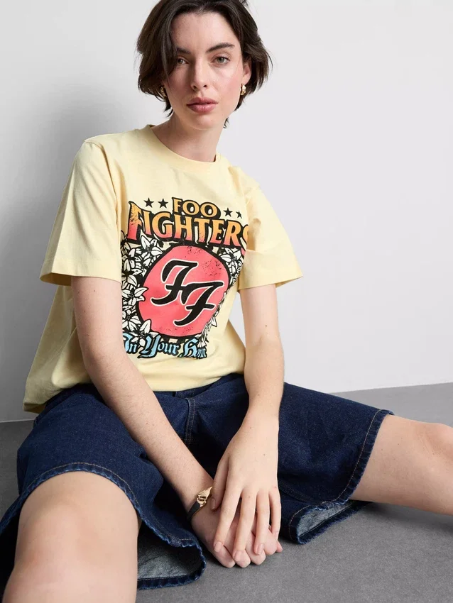 Foo Fighters-T-skjorte med grafisk albummotiv