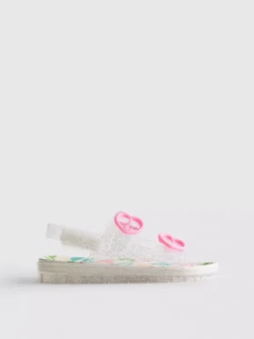 Glitter-jelly-sandaler med dobbel spenne og hælrem