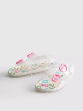 Glitter-jelly-sandaler med dobbel spenne og hælrem