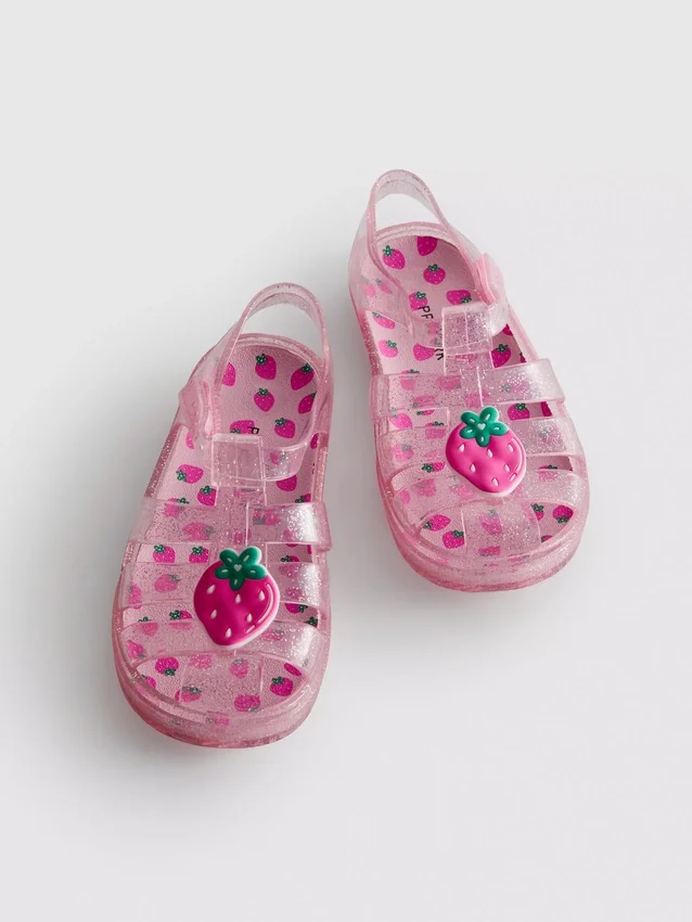 Glitter-sandaler i gelé med burdesign