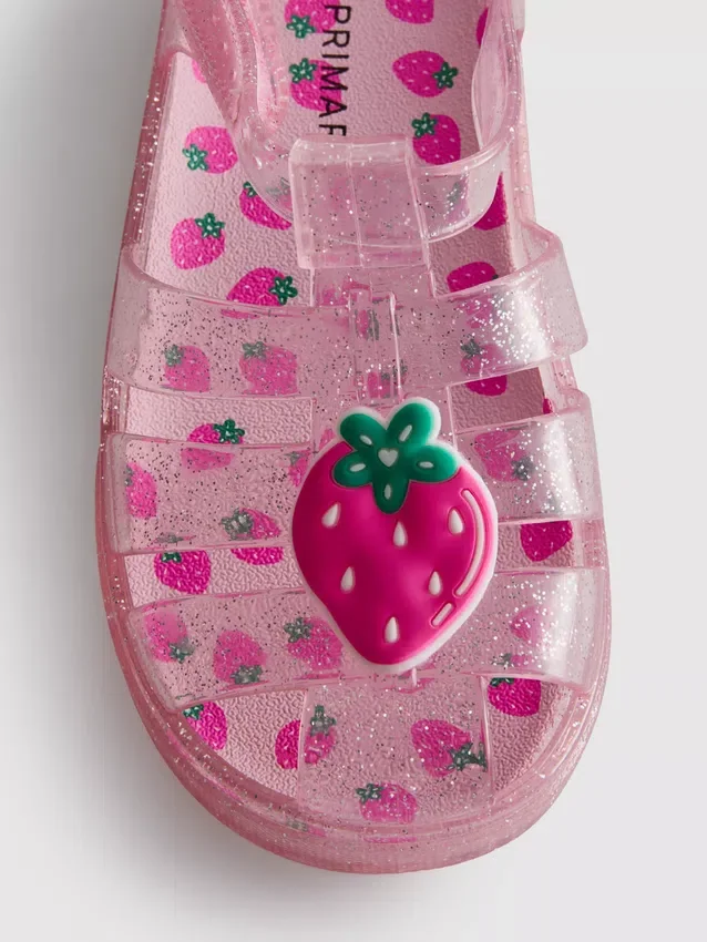 Glitter-sandaler i gelé med burdesign