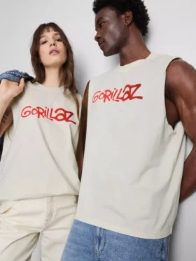 Gorillaz-tanktop med grafisk trykk
