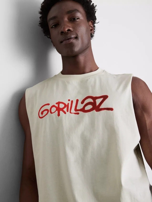 Gorillaz-tanktop med grafisk trykk