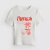 Grafisk baby-T-skjorte i bomullsrik havana
