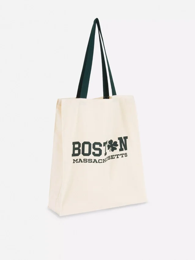 Grafisk totebag i bomull med bymotiv
