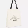 Grafisk totebag i bomull med bymotiv