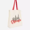 Grafisk totebag i bomull med bymotiv