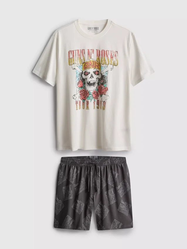 Guns N' Roses kort pysjamassett