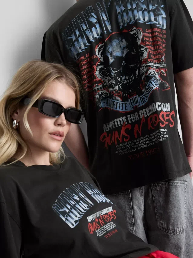 Guns N’ Roses-T-skjorte med grafisk trykk